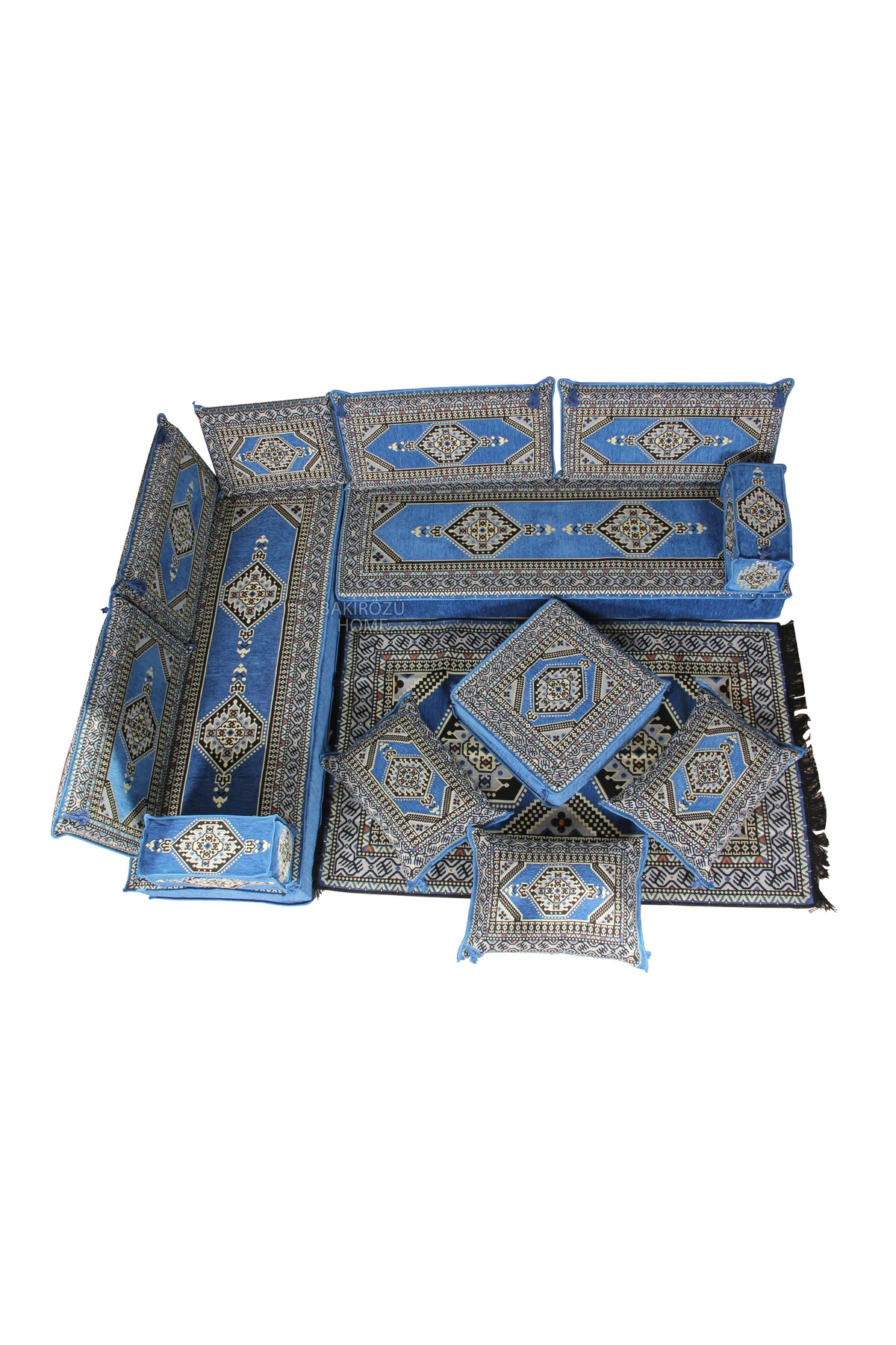 Şark Köşesi Takımı (20 CM MİNDER KALINLIĞI) Mavi Yahyalı Modeli 14 Parça