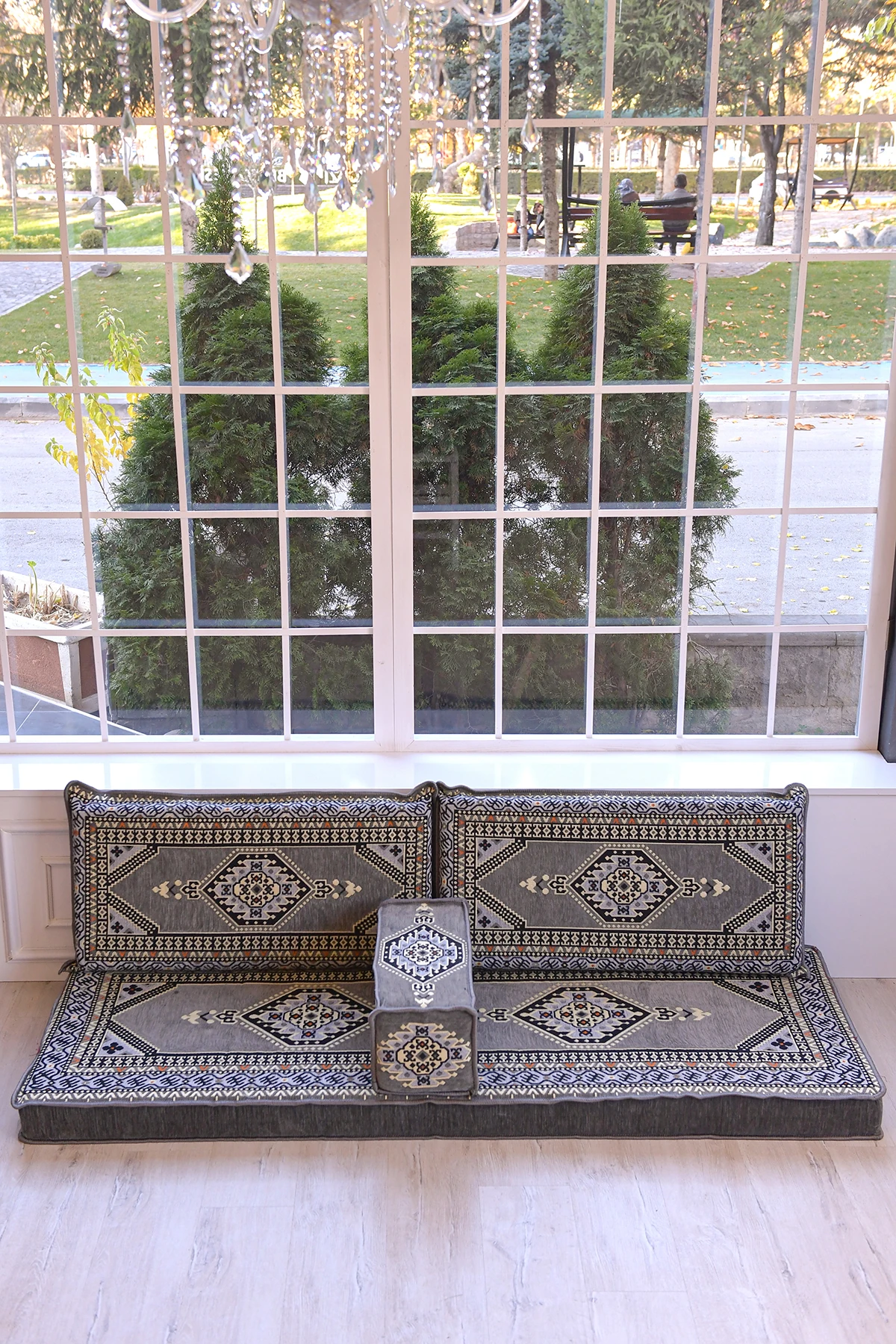 Şark Köşesi Takımı Yahyalı Gri Modeli Sünger Dahil (4 Parça)