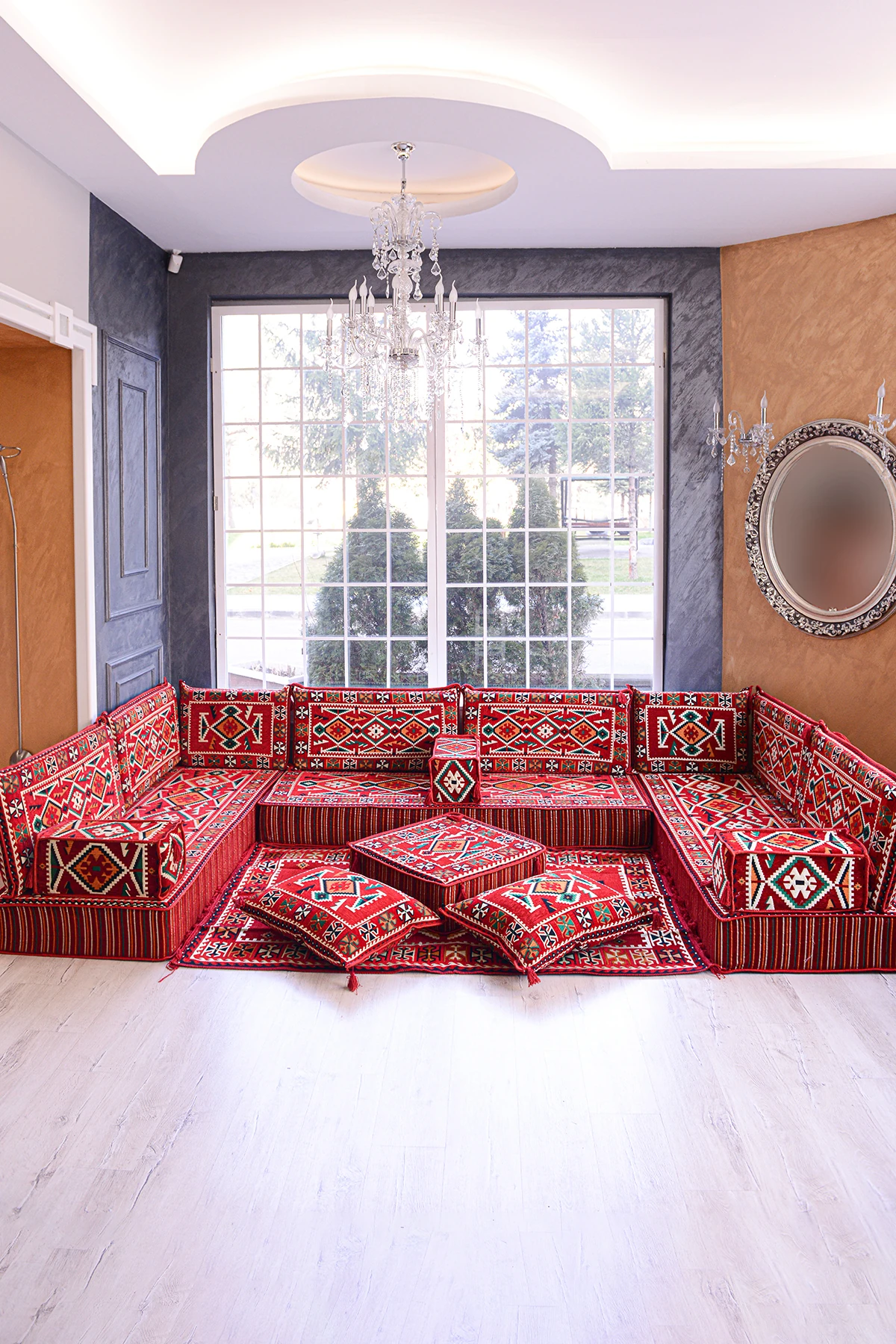 Şark Köşesi Takımı Kırmızı Anadolu Modeli 18 Parça (20 CM MİNDER KALINLIĞI)