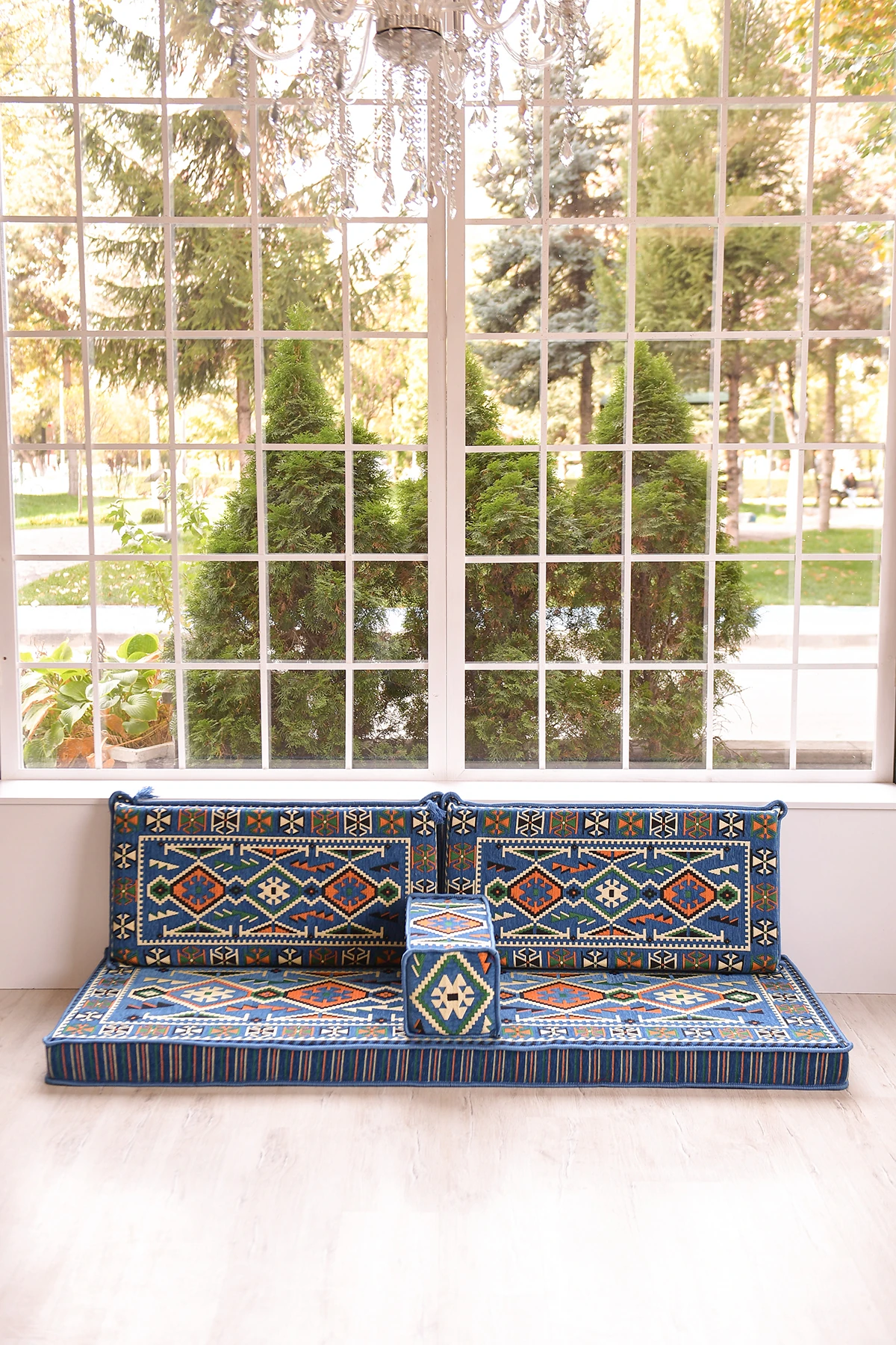 1.kalite Şark Köşesi Takımı Anadolu Mavi Modeli Sünger Dahil (4 Parça)