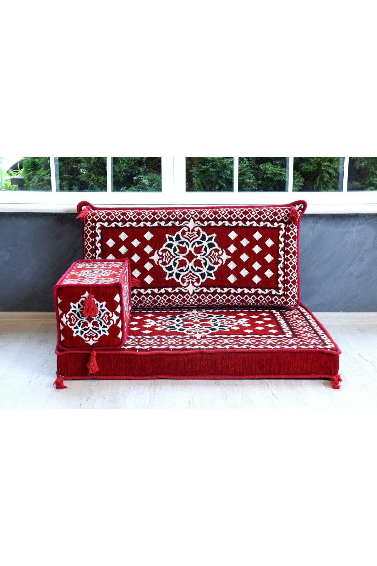 Şark Köşesi Takımı , 95 Cm Yer Minderi Takımı (sünger Dahil) Atlantis Modeli (3 Parça)