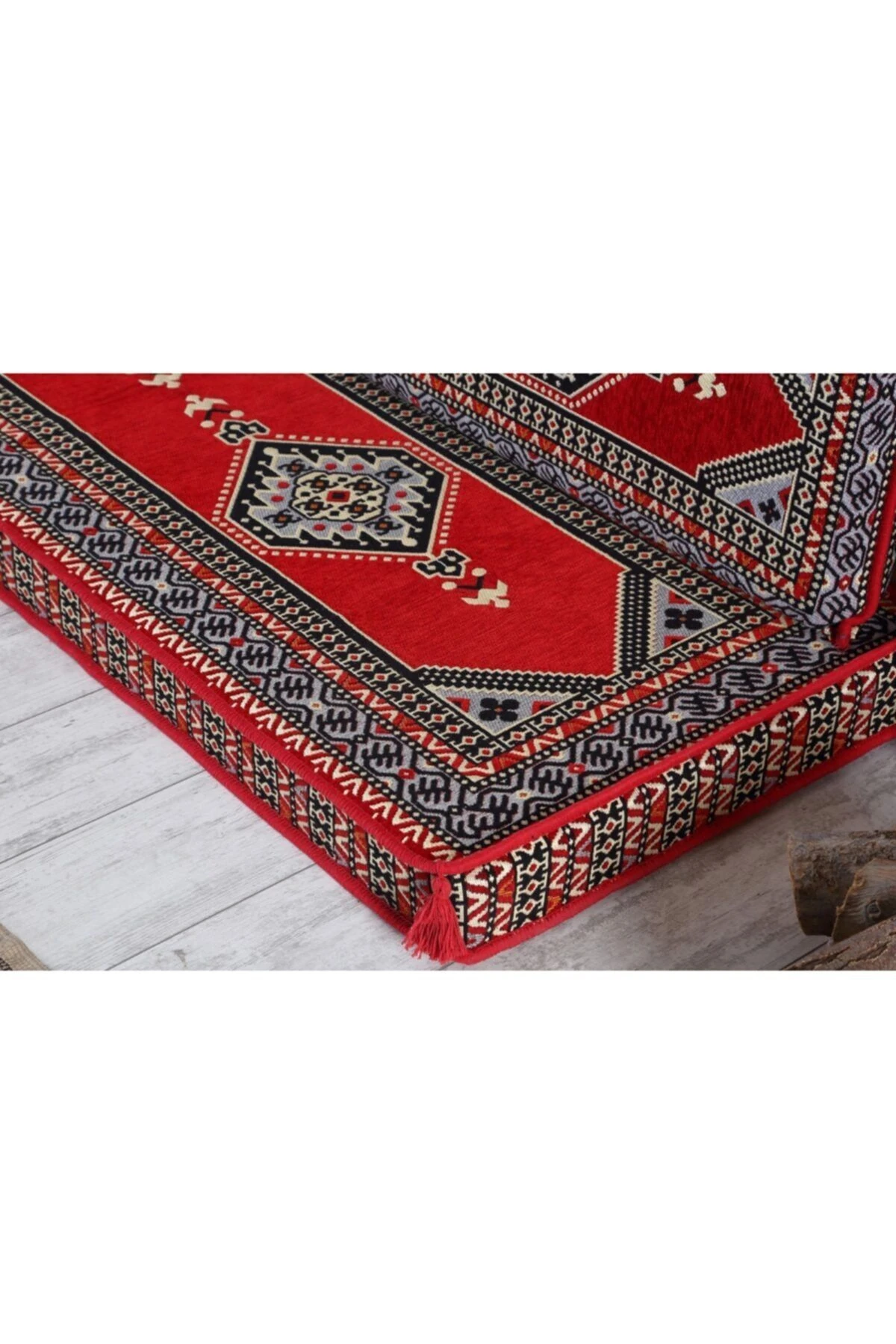 1.kalite Şark Köşesi Takımı Konsepti Yahyalı Kırmızı Modeli Sünger Dahil (13 Parça)