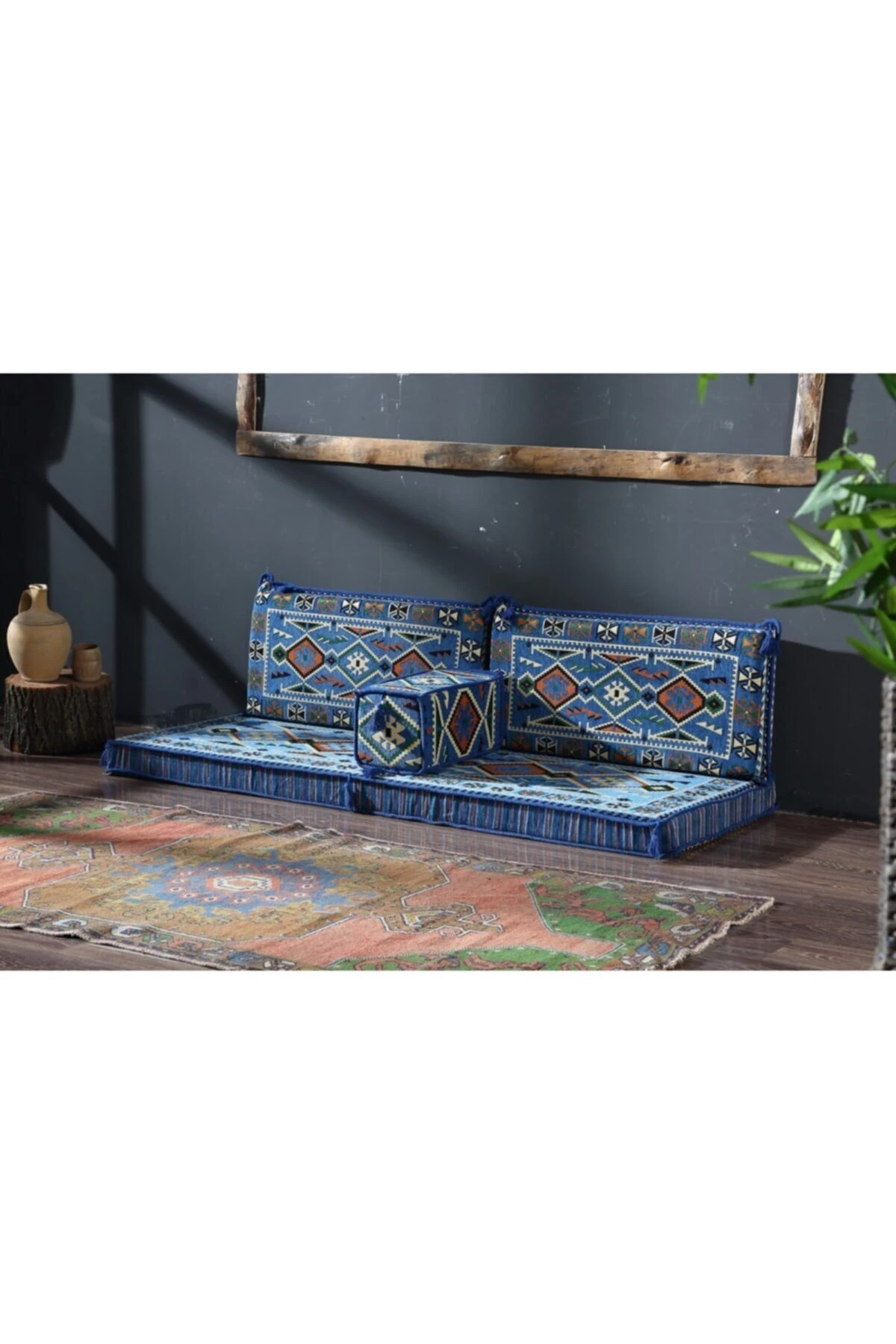 1.kalite Şark Köşesi Takımı Anadolu Mavi Modeli Sünger Dahil (4 Parça)