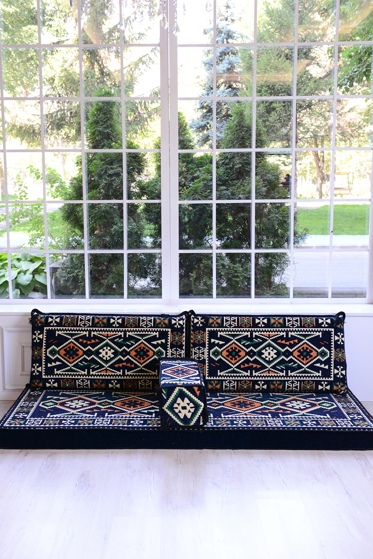 1.kalite Şark Köşesi Takımı Anadolu Lacivert Modeli Sünger Dahil (4 Parça)