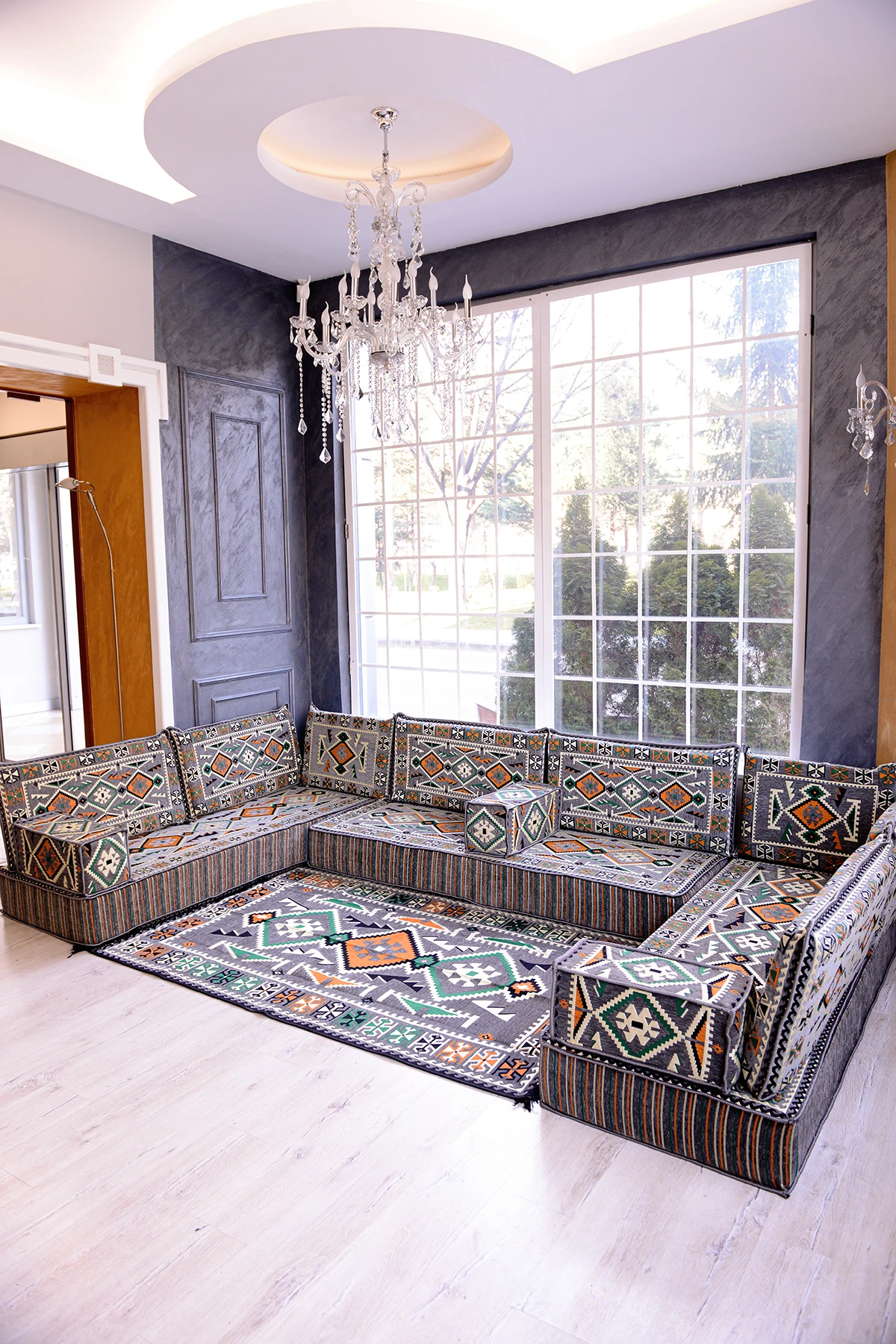 Şark Köşesi Takımı Gri Anadolu Modeli 15 Parça (20 CM MİNDER KALINLIĞI)