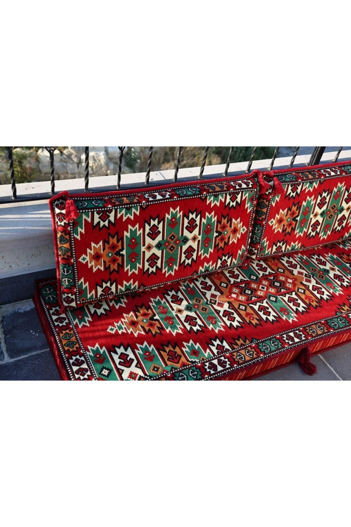 1.kalite Şark Köşesi Takımı Konsepti Apaçi Kırmızı Modeli Sünger Dahil (13 Parça)