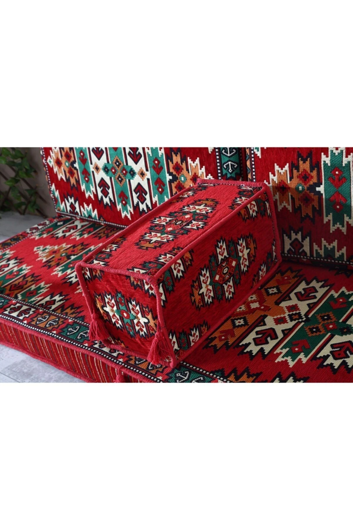 1.kalite Şark Köşesi Takımı Konsepti Apaçi Kırmızı Modeli Sünger Dahil (13 Parça)