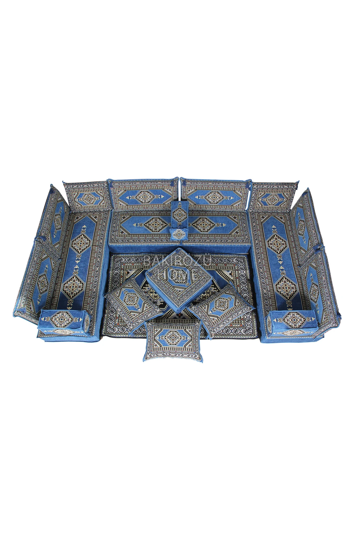 Şark Köşesi Takımı (20 CM MİNDER KALINLIĞI) Mavi Yahyalı Modeli 19 Parça