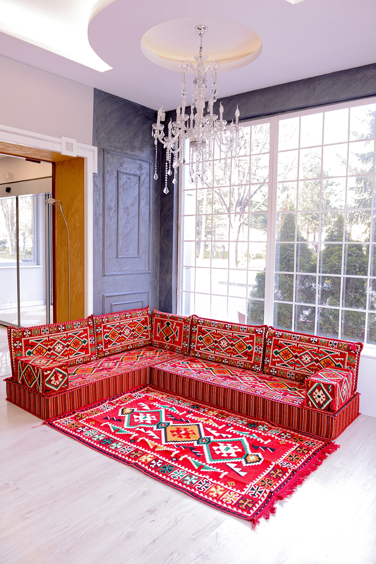 Şark Köşesi Takımı Kırmızı Anadolu Modeli 10 Parça (20 CM MİNDER KALINLIĞI)