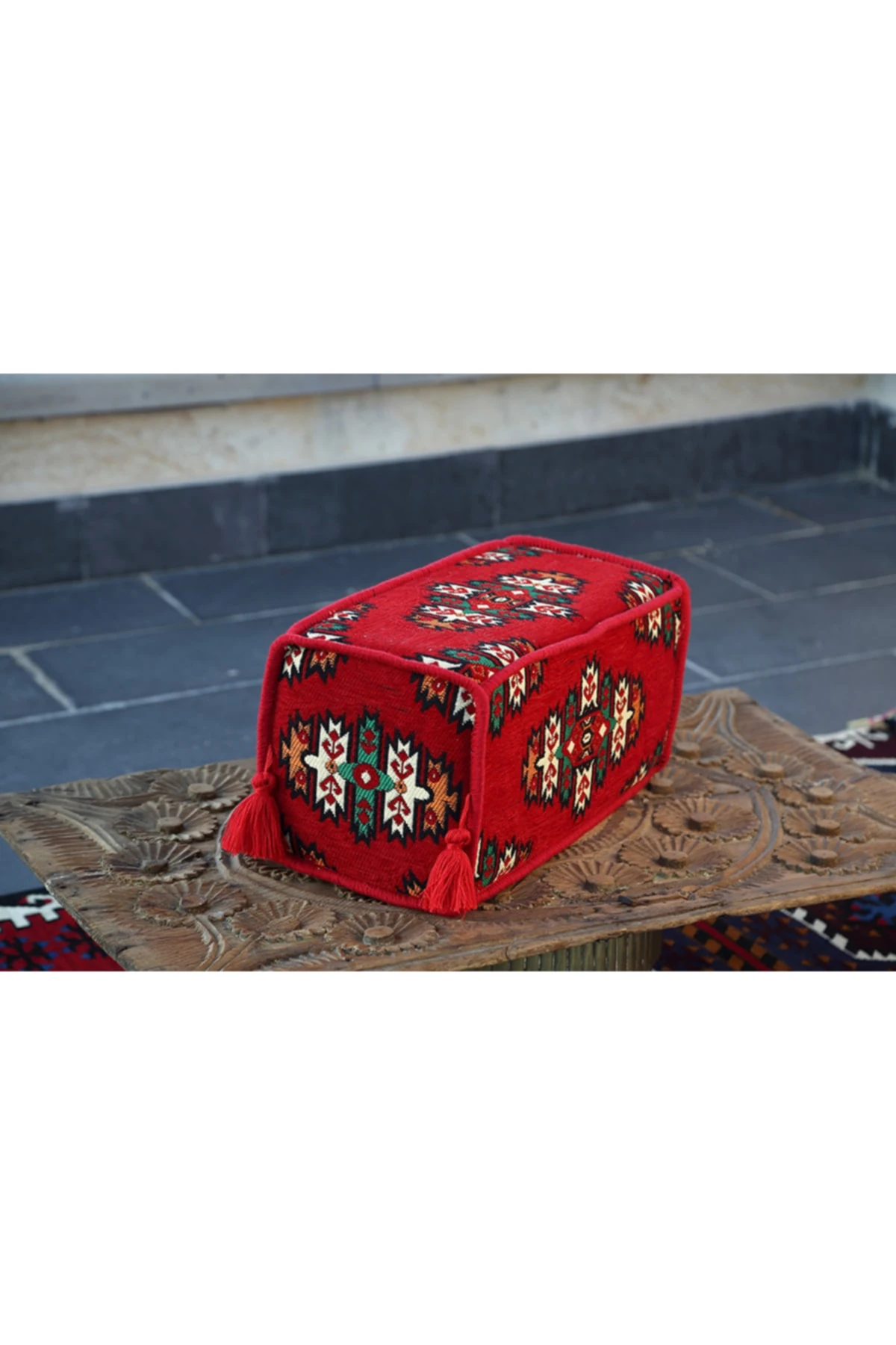 Şark Köşesi Takımı Kol Dayama Minderi Apaçi Kırmızı Modeli (22 x 22 x 50 cm)