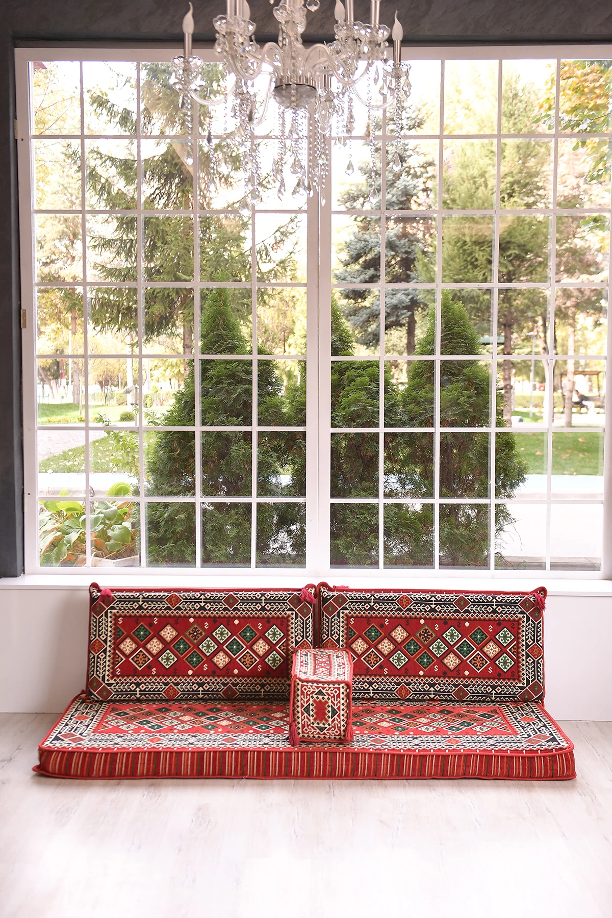 Şark Köşesi Takımı Kırmızı Şili Modeli Sünger Dahil (4 Parça)