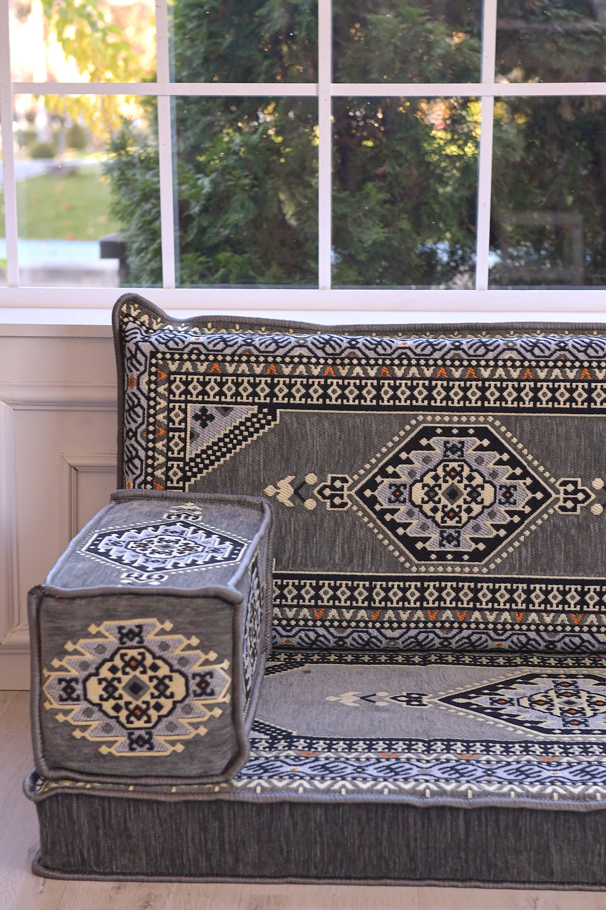 Şark Köşesi Takımı Yahyalı Gri Modeli Sünger Dahil (4 Parça)