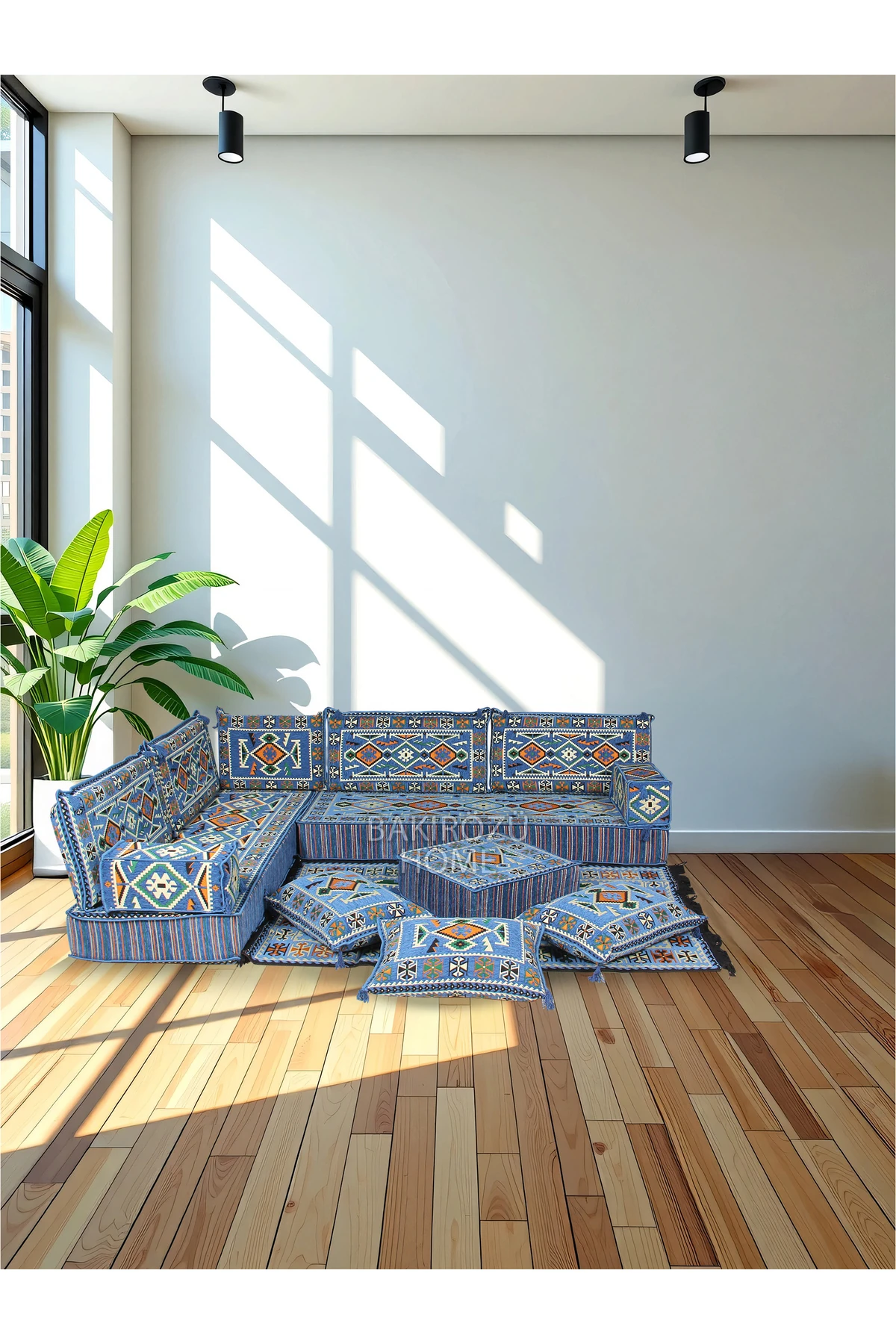 Şark Köşesi Takımı (20 CM MİNDER KALINLIĞI) Mavi Anadolu Modeli 14 Parça