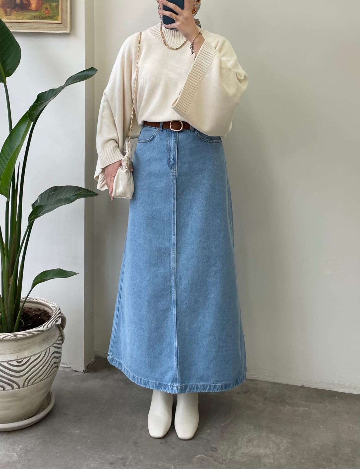 Basıc Denim Etek