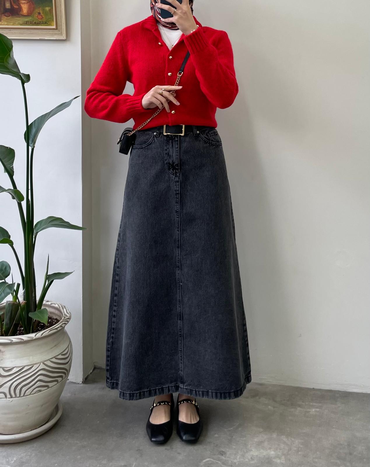 Mari Yün Dokuma Hırka - Kırmızı