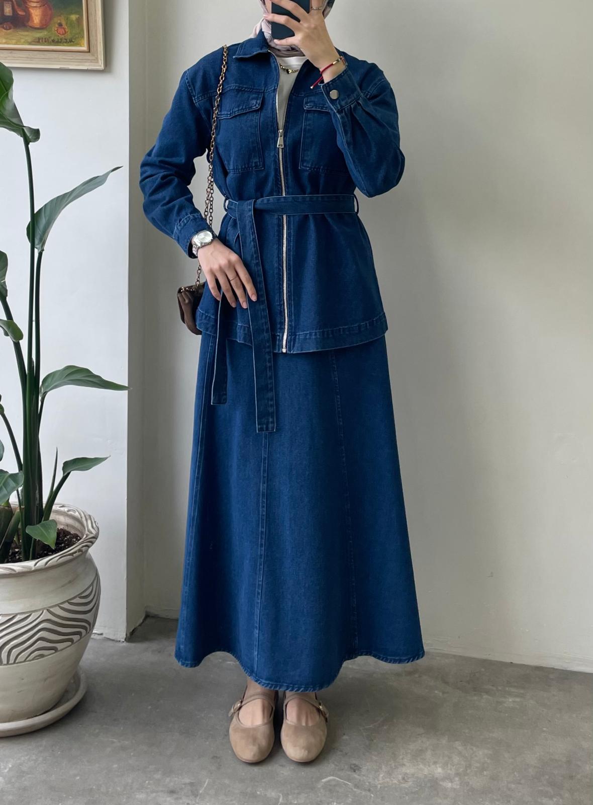 Parça Dikişli Denim Takım