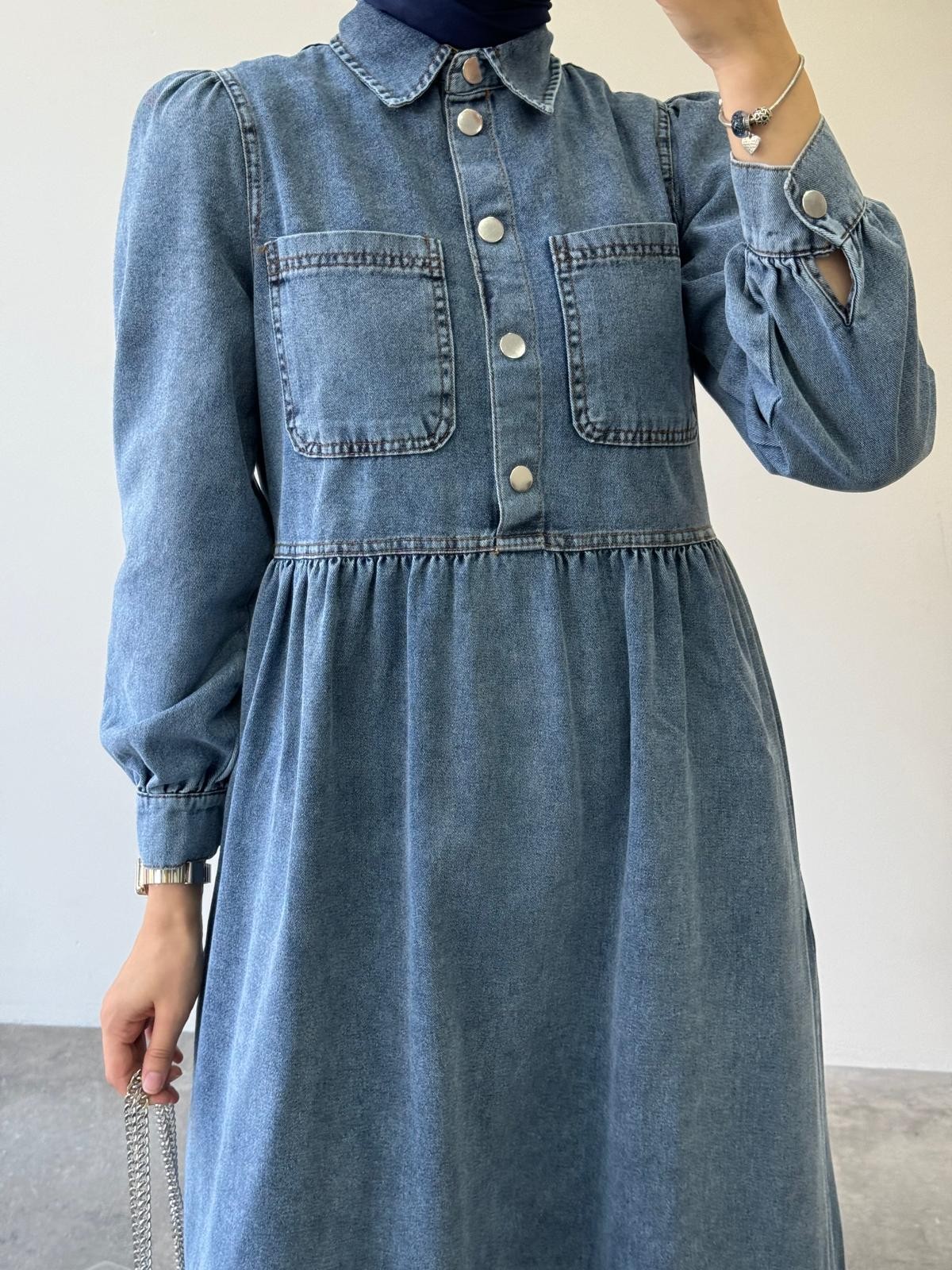 Cepli Denim Elbise