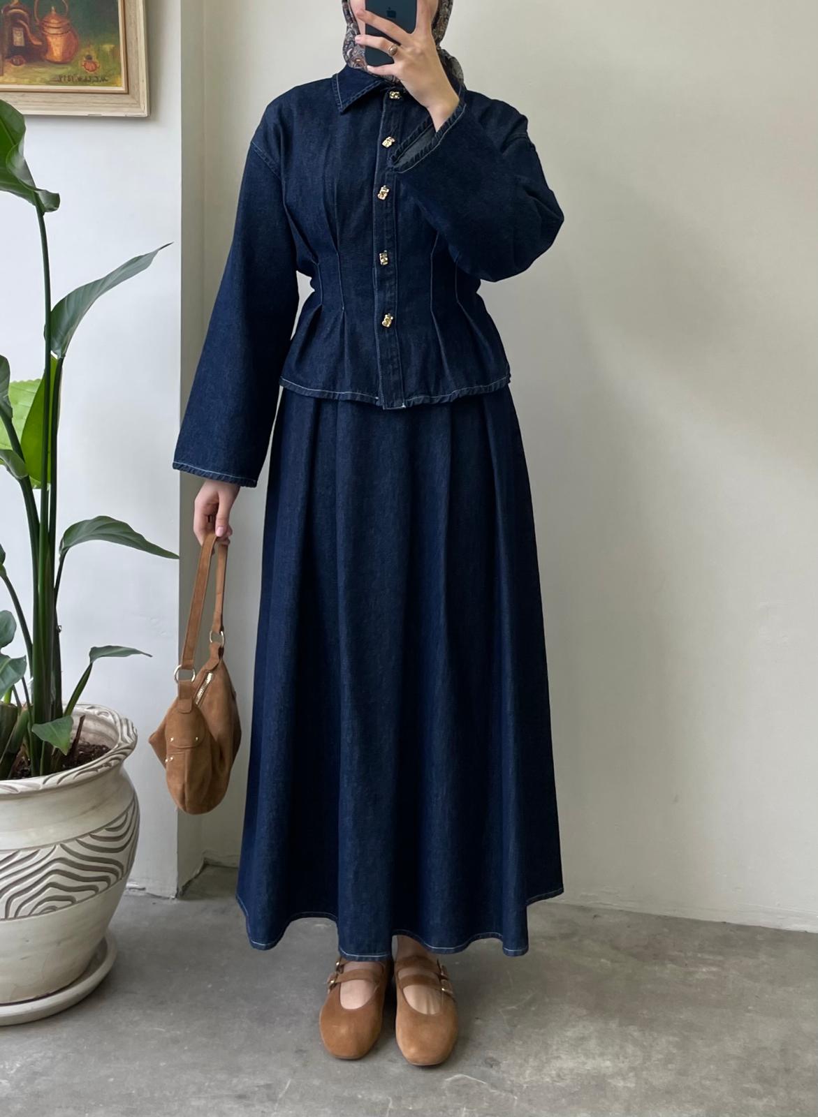 Nayla Denim Etekli Takım