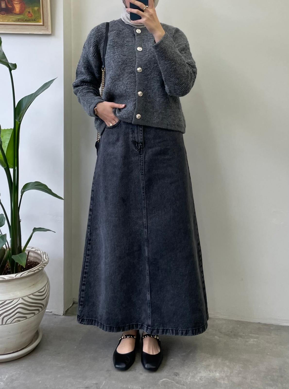 Yün Dokuma Hırka - Antrasit