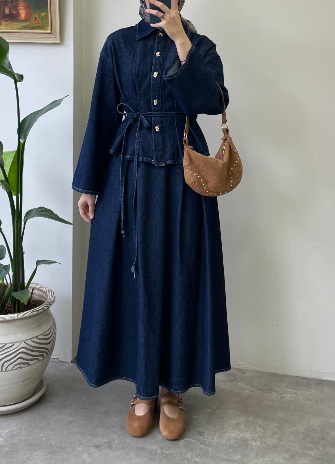 Nayla Denim Etekli Takım