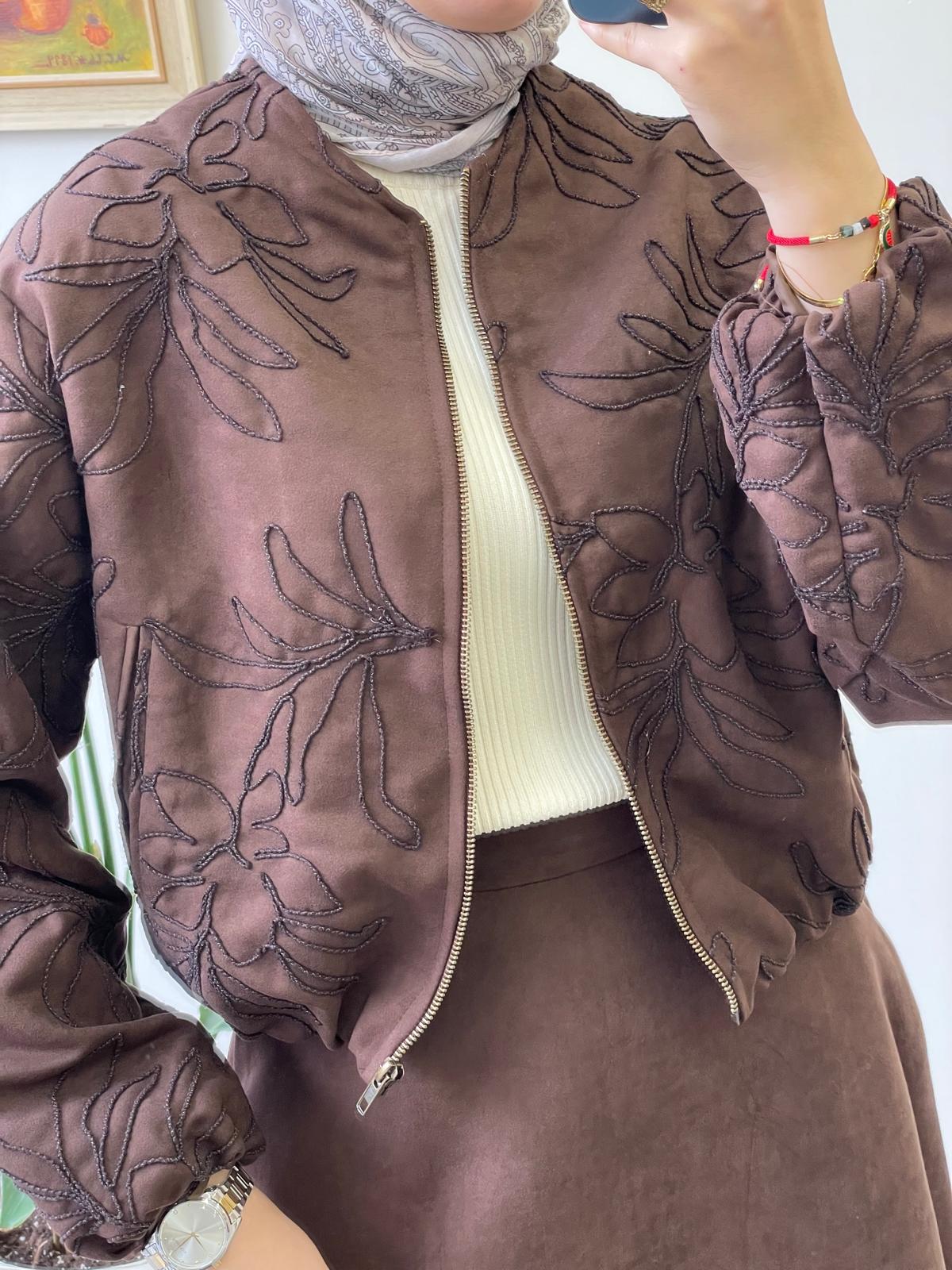 Nakış İşlemeli Süet Takım