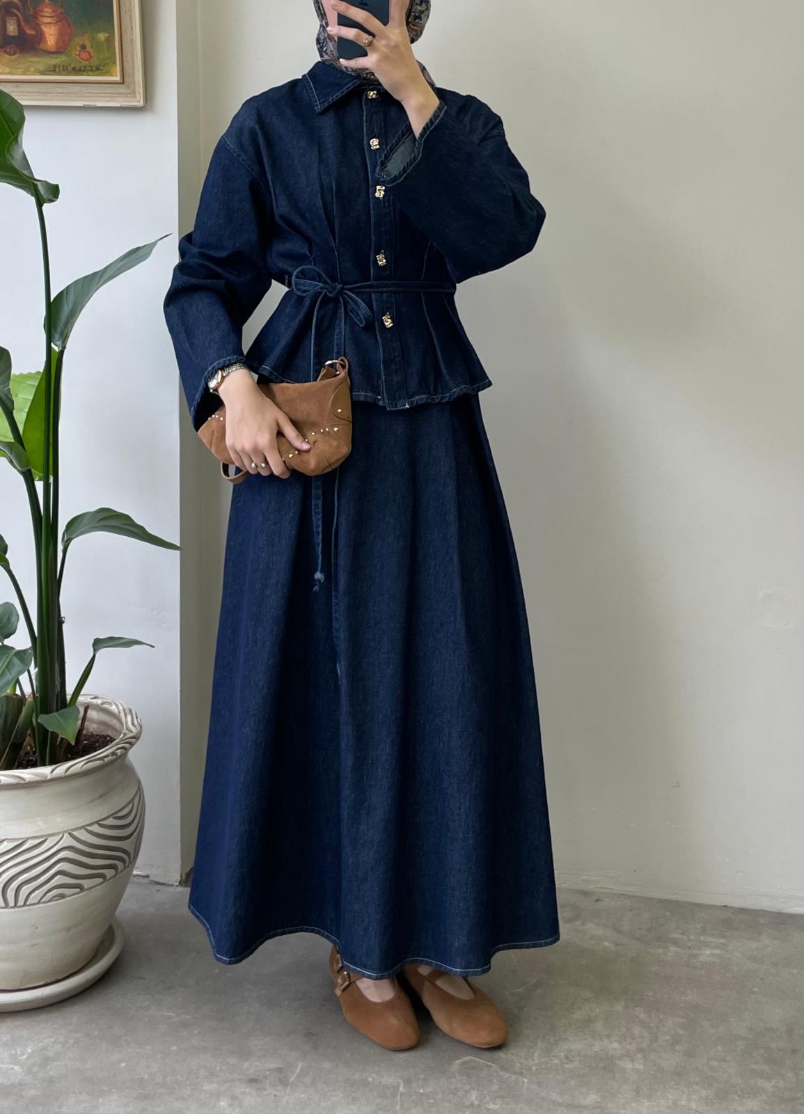 Nayla Denim Etekli Takım