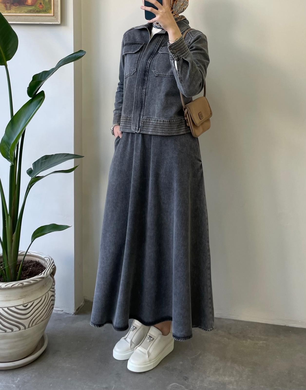 Mona Denim Etekli Takım