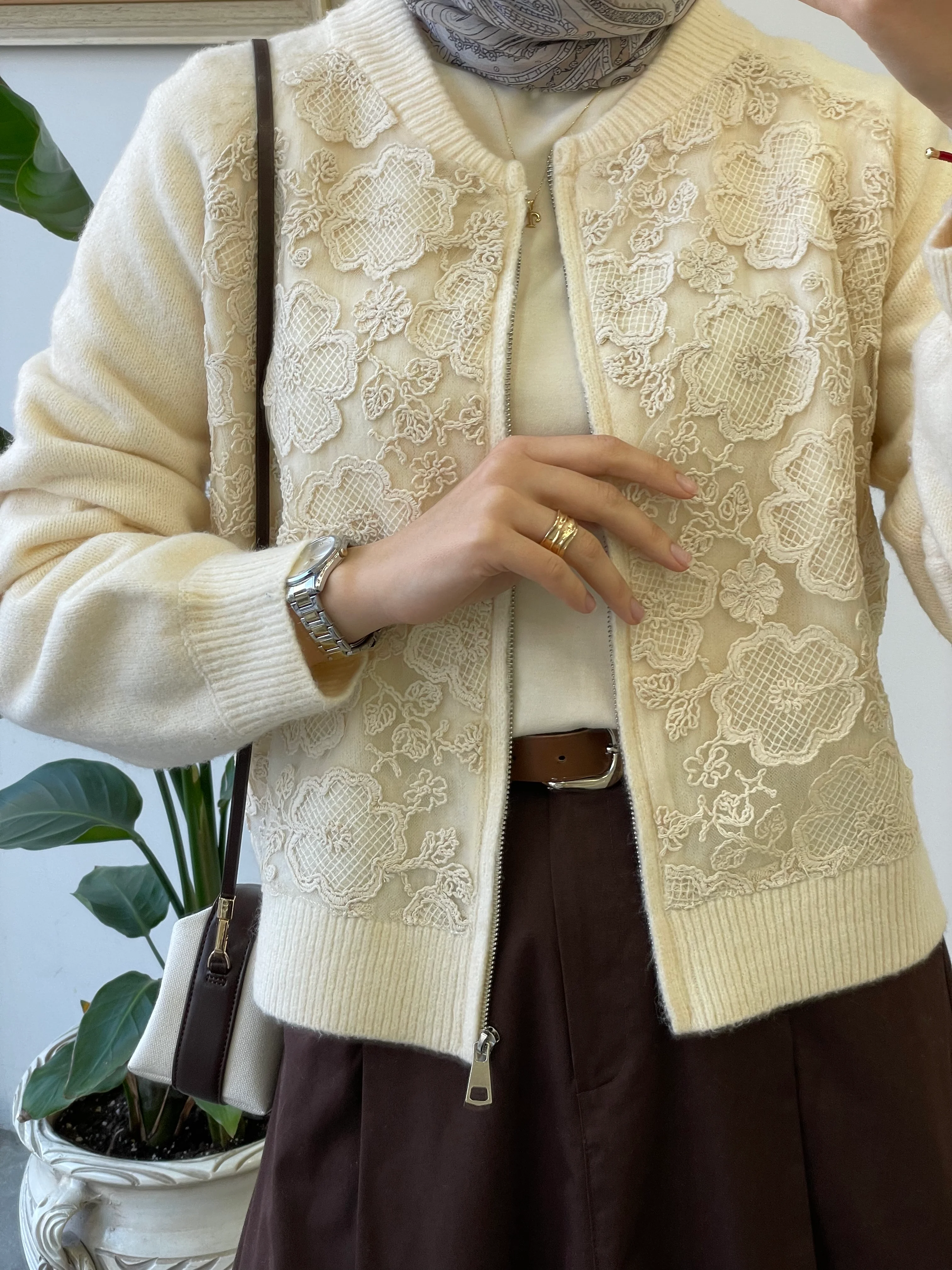 Petra Dokuma Hırka - Tek Renk