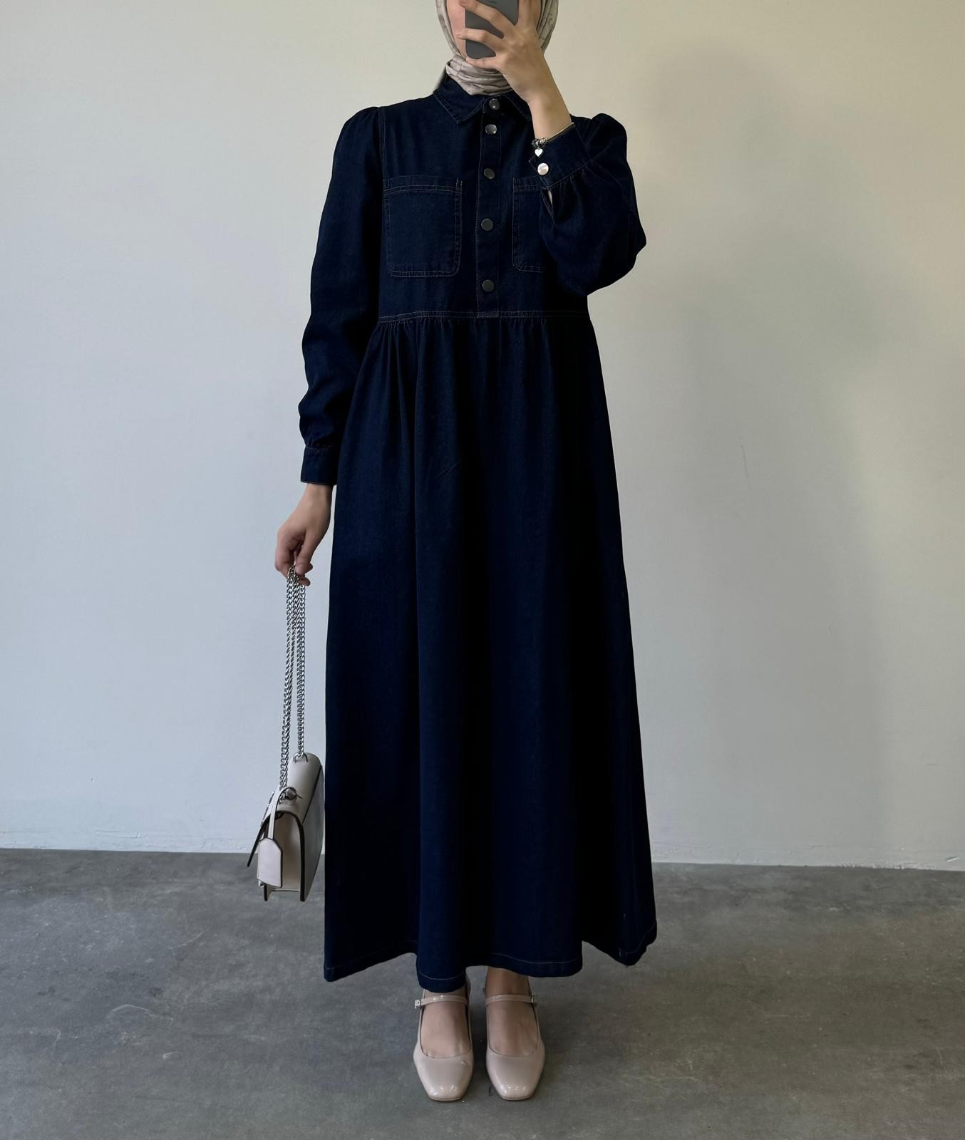 Cepli Denim Elbise