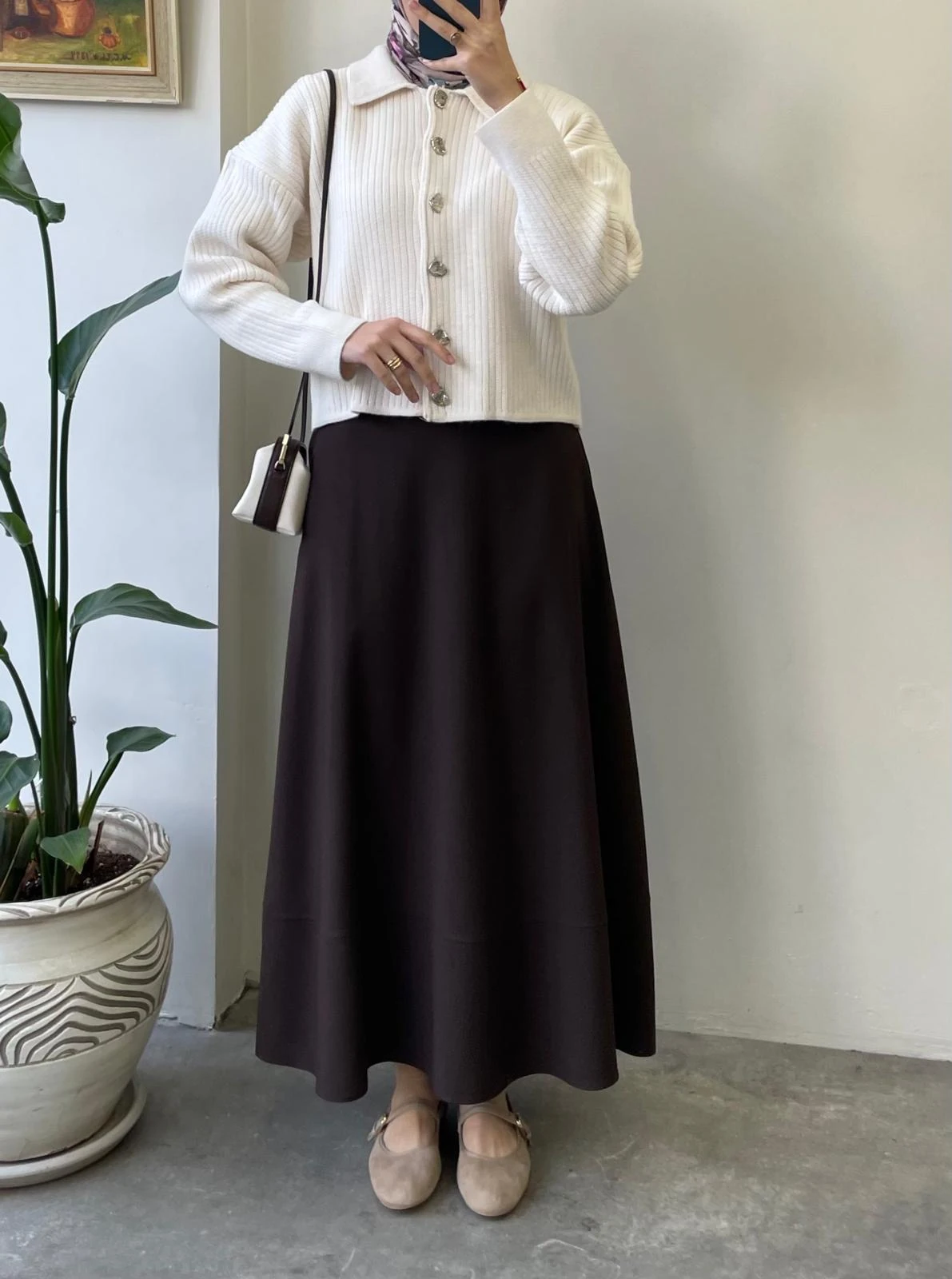 Kalp Aksesuarlı Dokuma Hırka