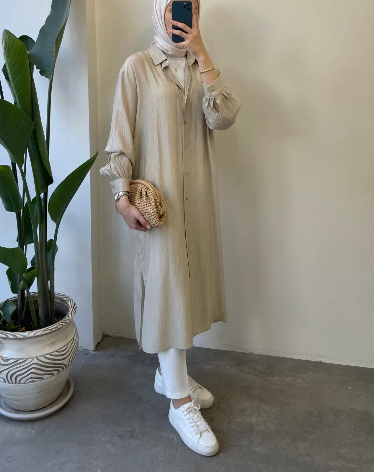 Luna Basic Tunik - Bej