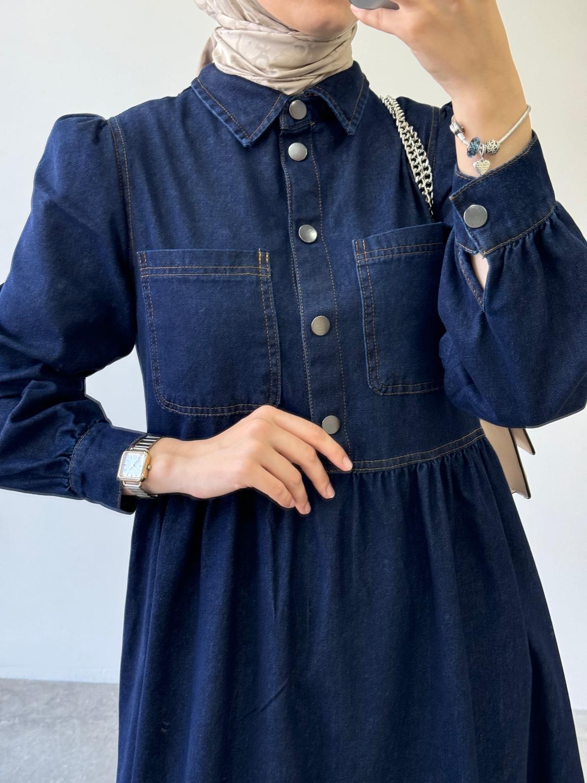 Cepli Denim Elbise