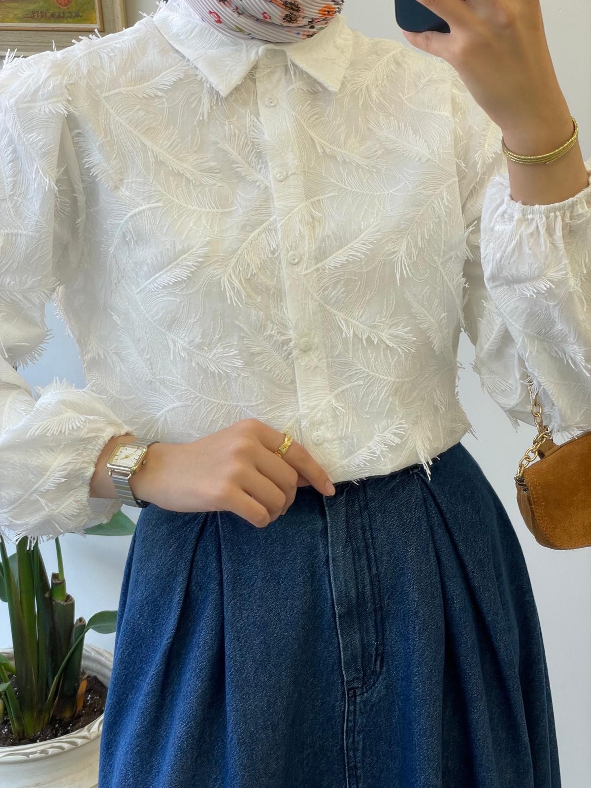 Pileli Denim Etek