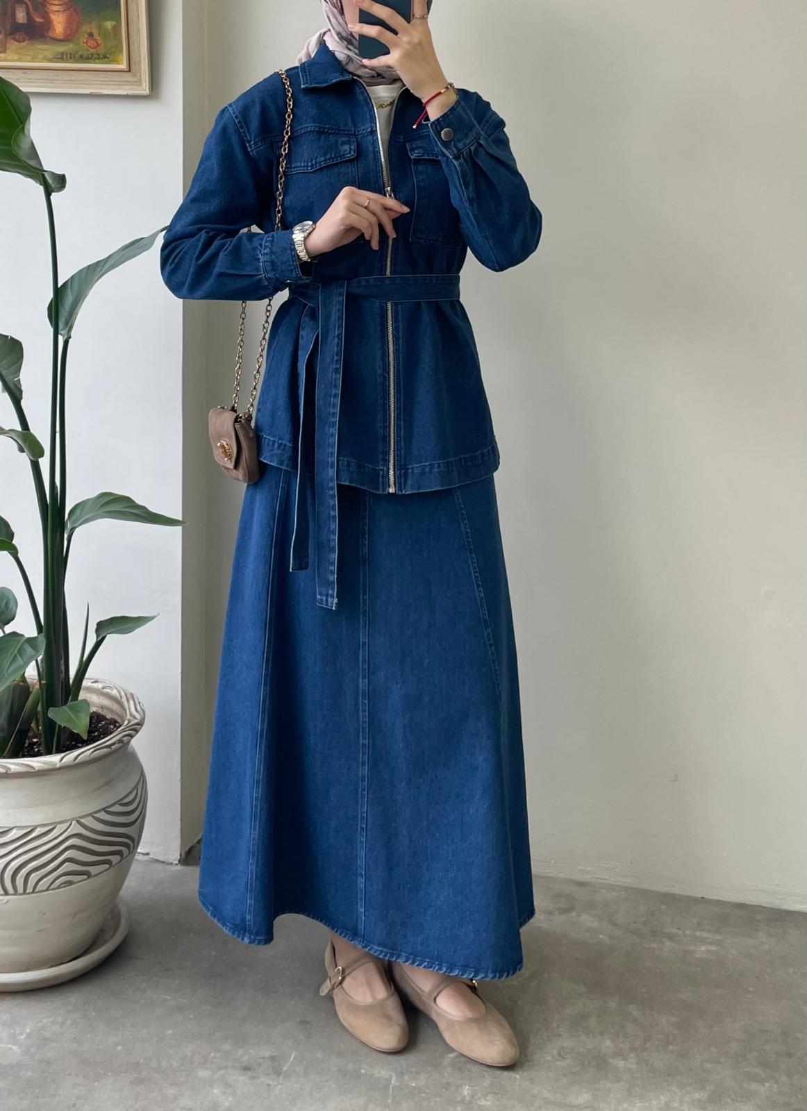 Parça Dikişli Denim Takım