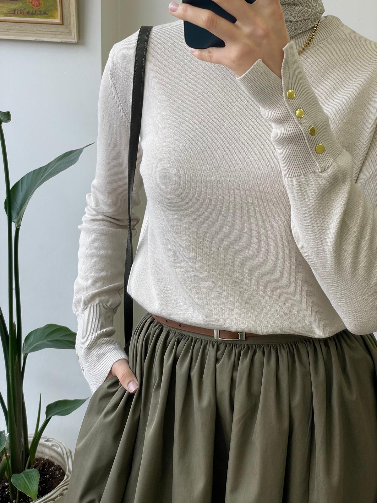 Büzgülü Gabardin Etek