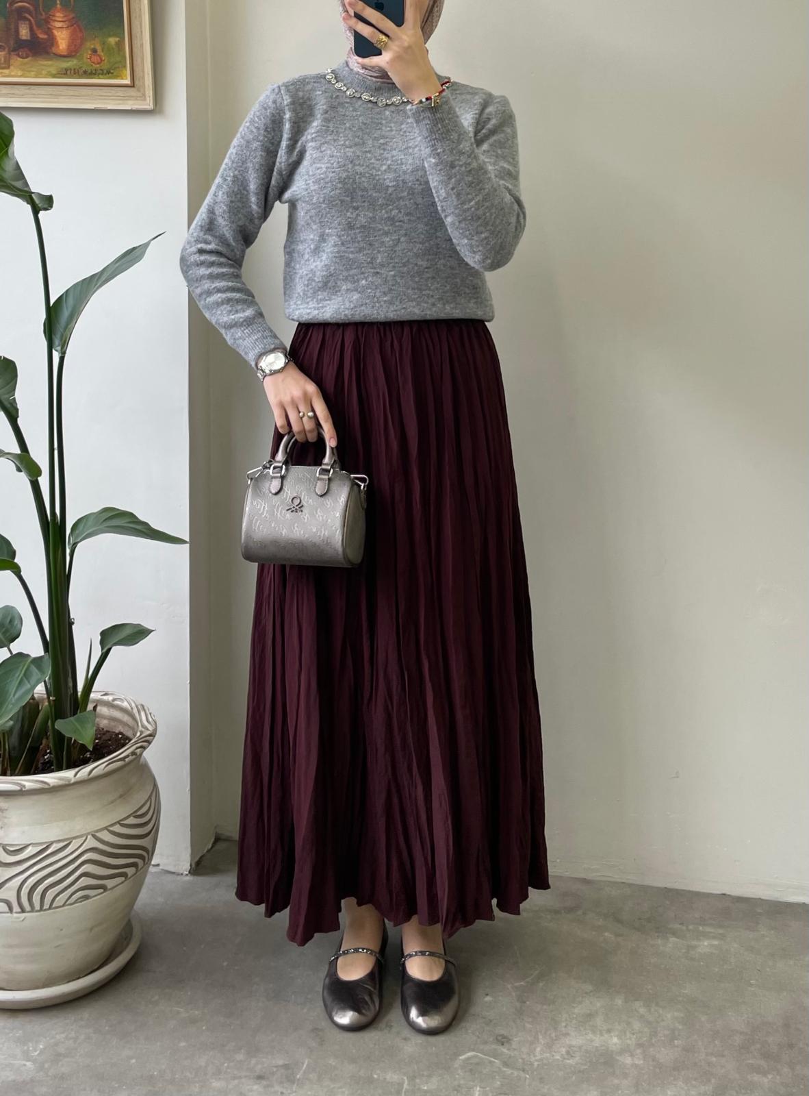 Kırışık Kumaş Etek