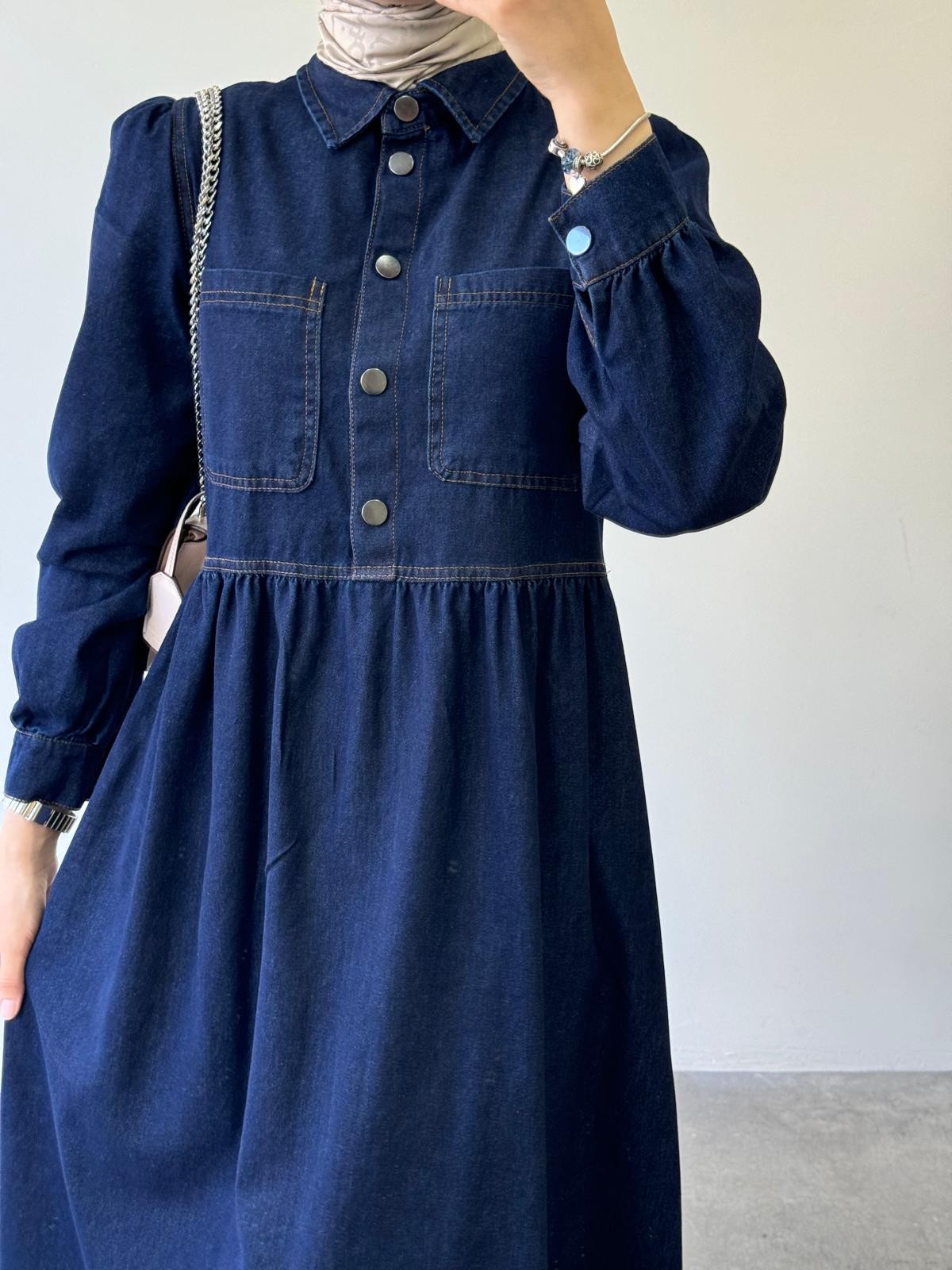 Cepli Denim Elbise