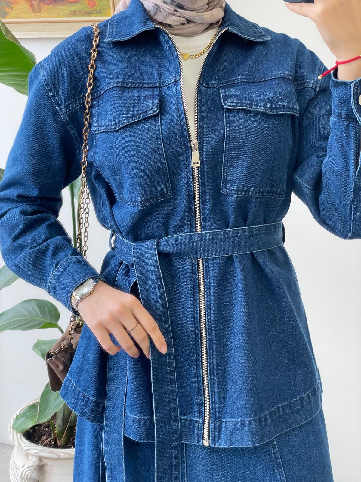 Parça Dikişli Denim Takım