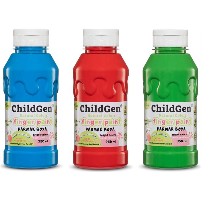 CHİLDGEN PARMAK BOYA 3'LÜ SET - (350 ml x 3) MAVİ-YEŞİL-KIRMIZI