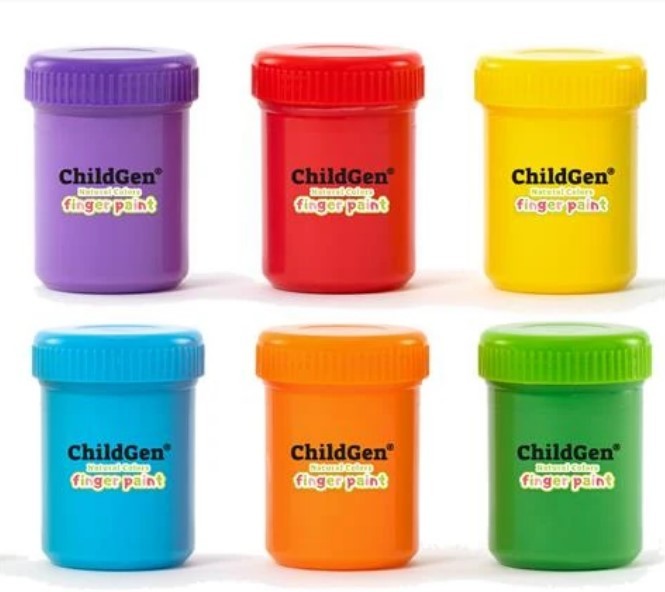 CHİLDGEN PARMAK BOYA 6'LI MİNİ SET -(50 ml x 6)  MOR,KIRMIZI,SARI,MAVİ,TURUNCU,YEŞİL