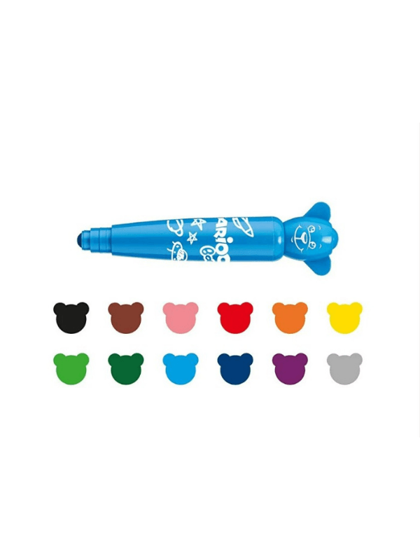 CARİOCA TEDDY JUMBO BEBEK SÜPER YIKANABİLİR KEÇELİ BOYA  KALEMİ 12'Lİ +1 YAŞ