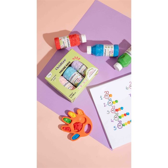 CHİLDGEN PARMAK BOYA 3'LÜ SET - (350 ml x 3) MAVİ-YEŞİL-KIRMIZI