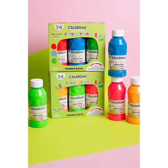 CHİLDGEN PARMAK BOYA 3'LÜ SET - (350 ml x 3) MAVİ-YEŞİL-KIRMIZI