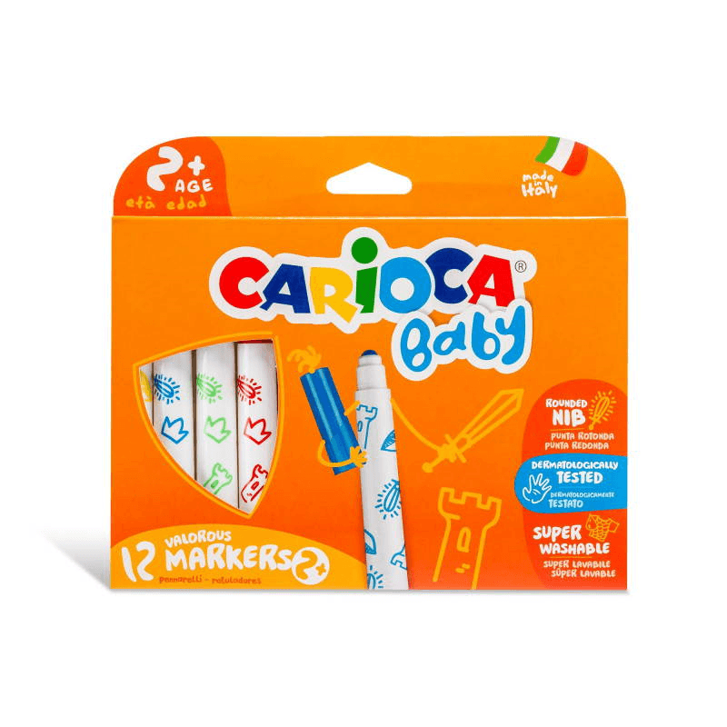  CARİOCA JUMBO BEBEK SÜPER YIKANABİLİR KEÇELİ BOYA KALEMİ  12'Lİ (+2 YAŞ)
