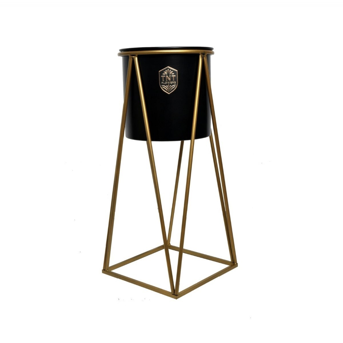 ROMA SİYAH GOLD METAL SAKSI