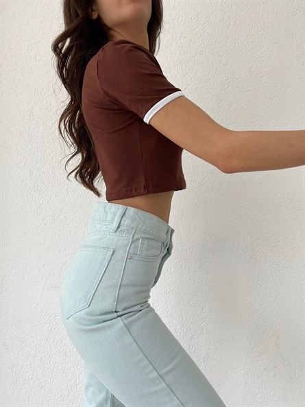 NY Basic Croptop Kahverengi