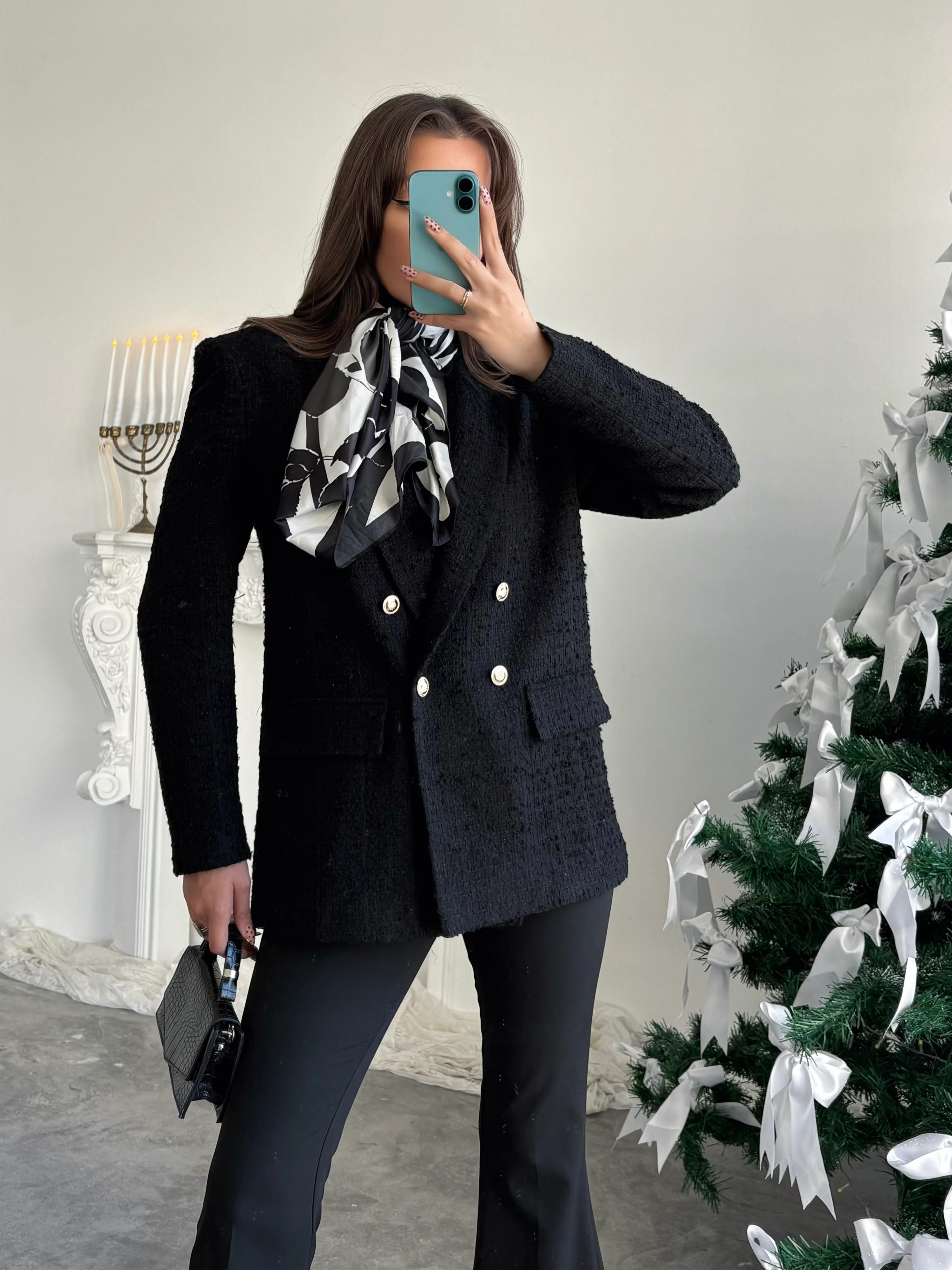 Tüvit Blazer Ceket - Siyah