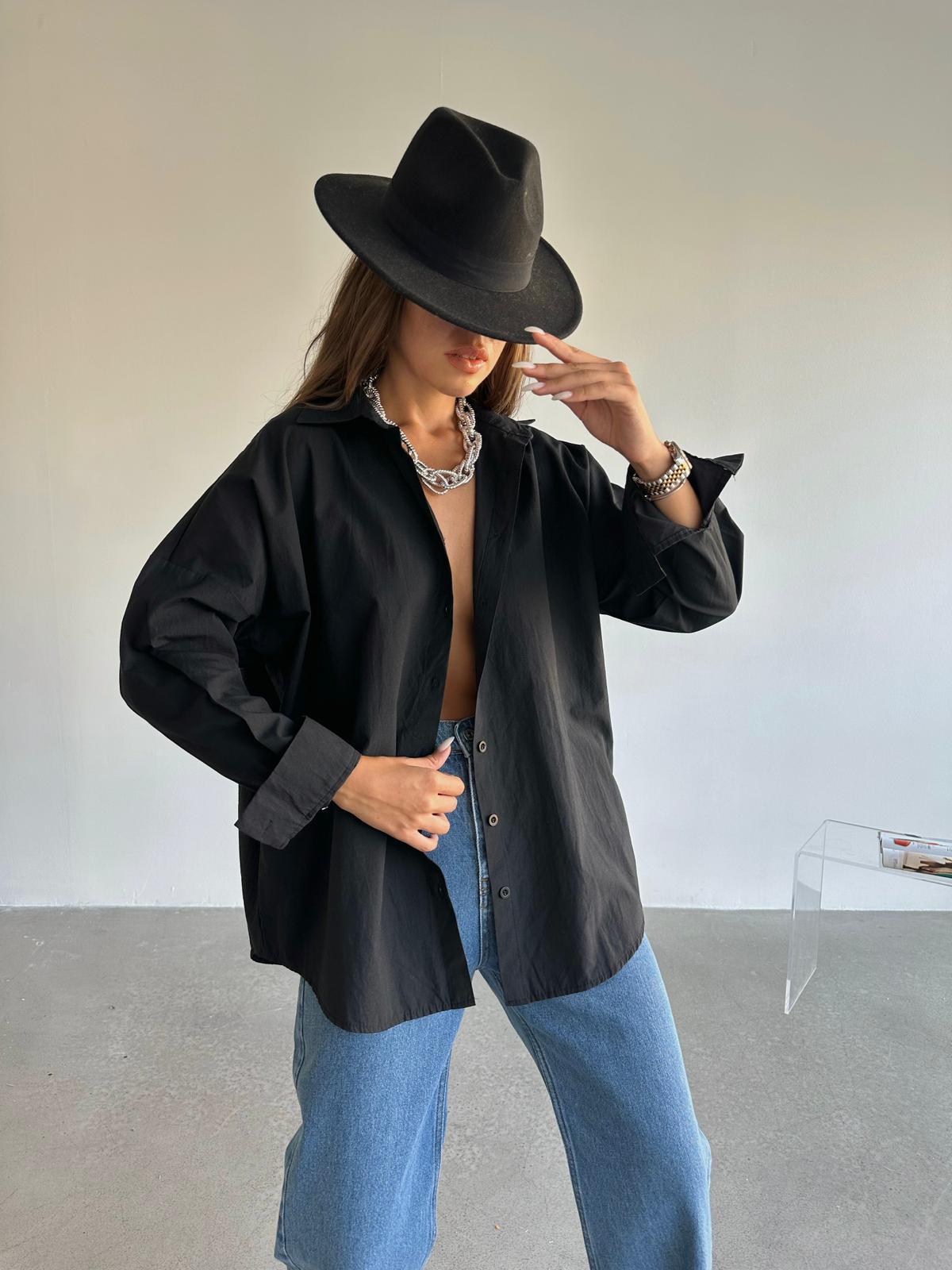 Classy Model Oversize Gömlek Siyah