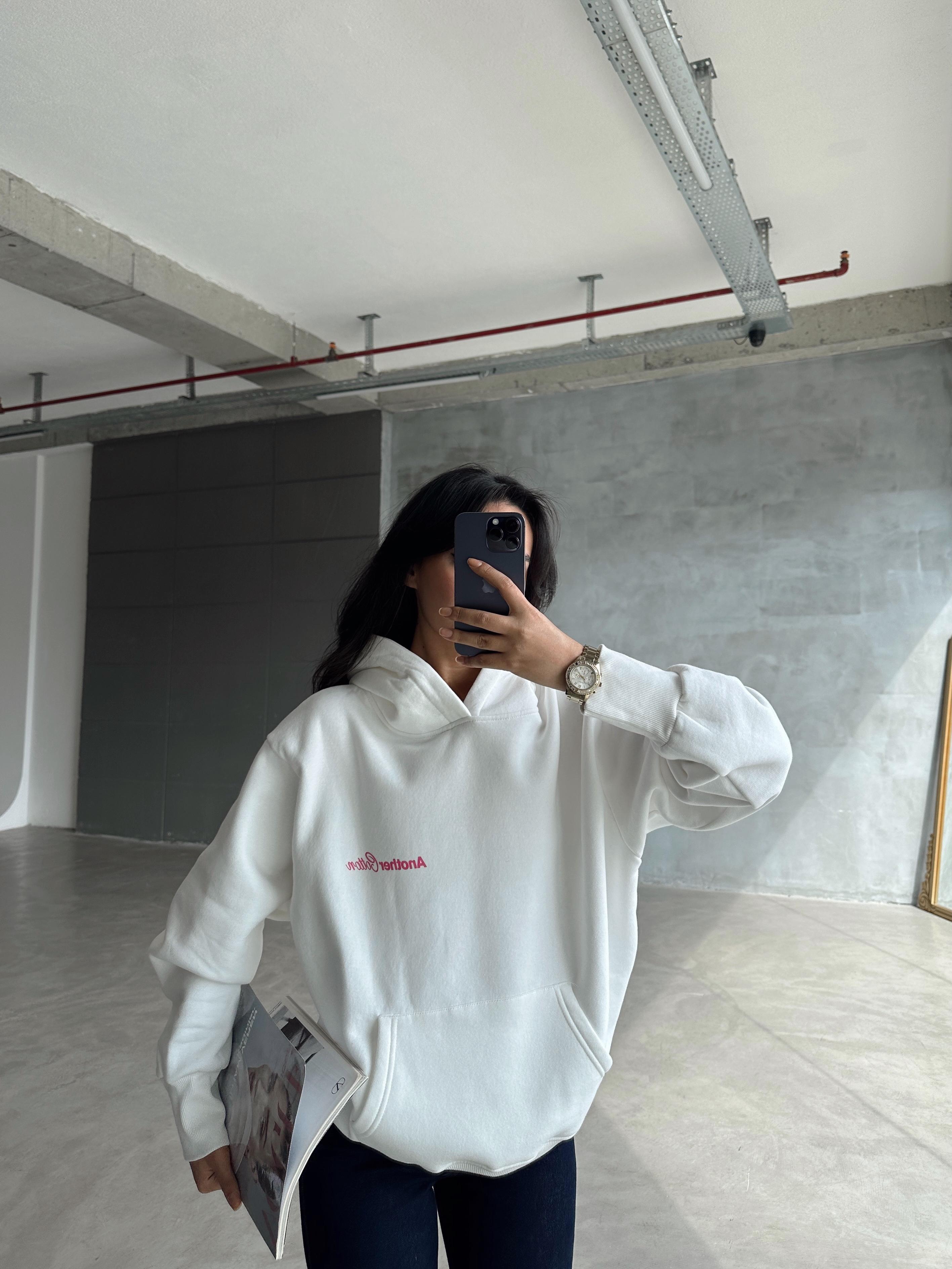 Another Kapüşonlu Sweatshirt Beyaz