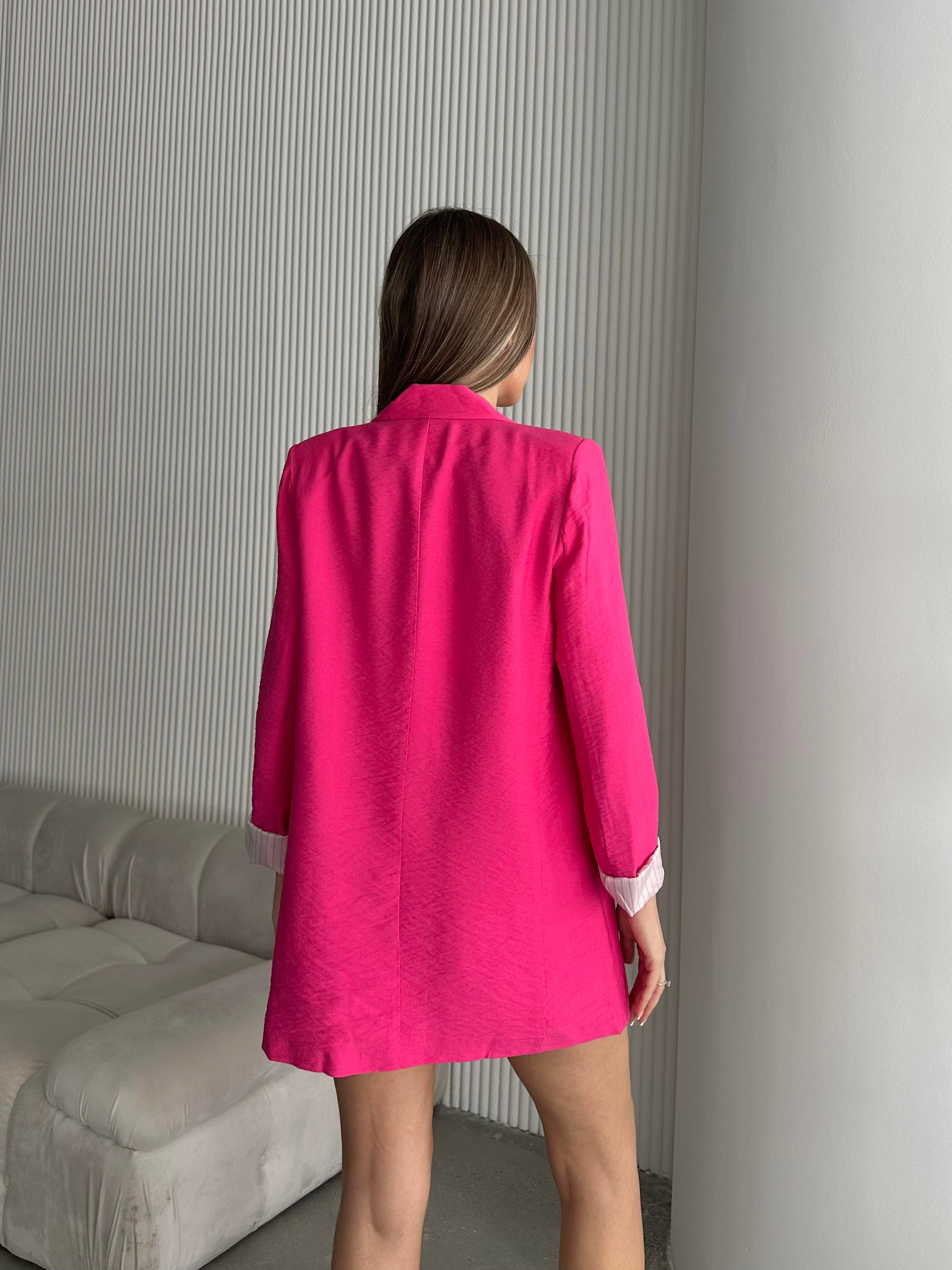 Tiril Keten Blazer Ceket Fuşya